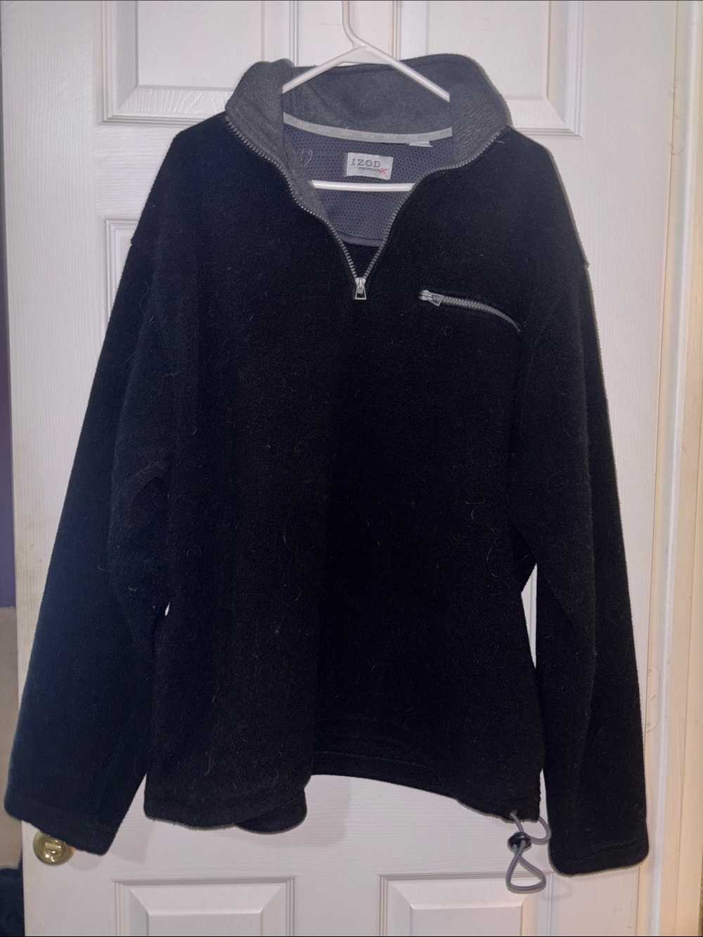 Izod Black Half-Fleece Bomber Jacket for Male or Female